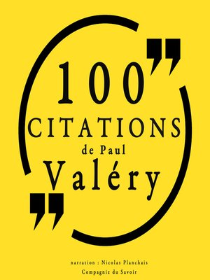 cover image of 100 citations de Paul Valéry